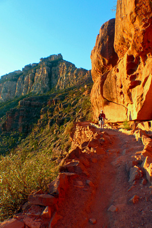 Jim Descends South Kaibab Trail on East side of Cedar Ridge