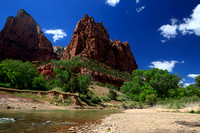 Court of the Patriarchs: Isaac (left) and Mt Moroni from Virgin River