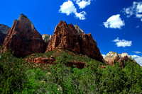 Court of the Patriarchs - Isaac(left), Jacob behind Mt Moroni (ctr)