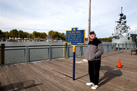 Dad Stands at the Western Terminus of the Erie Canal